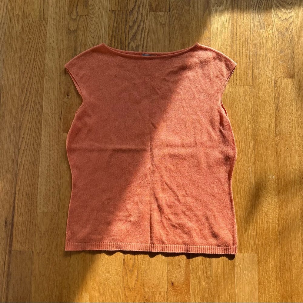 Vintage boat neck orange cashmere sweater tank
